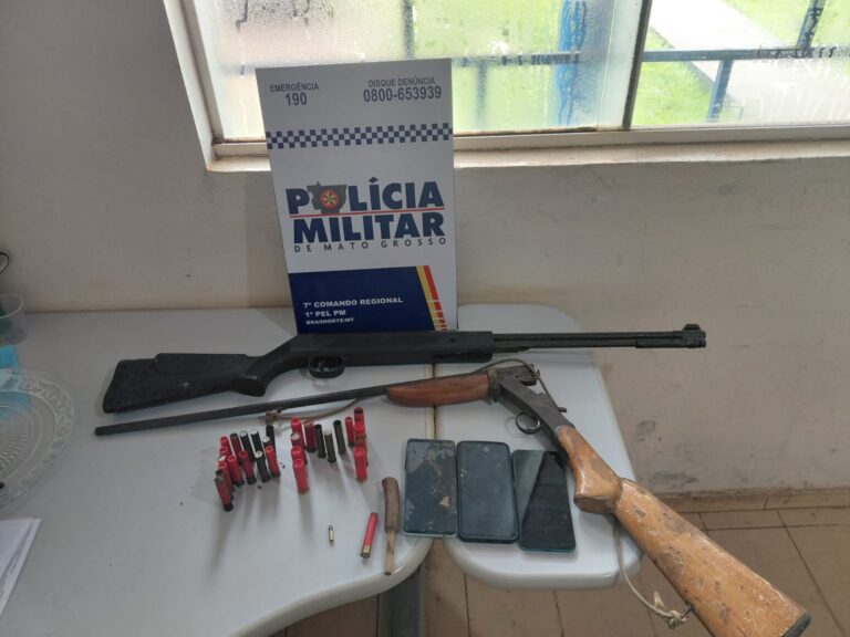 Homem agride esposa e filho e é detido com arma e munições em área rural de Brasnorte