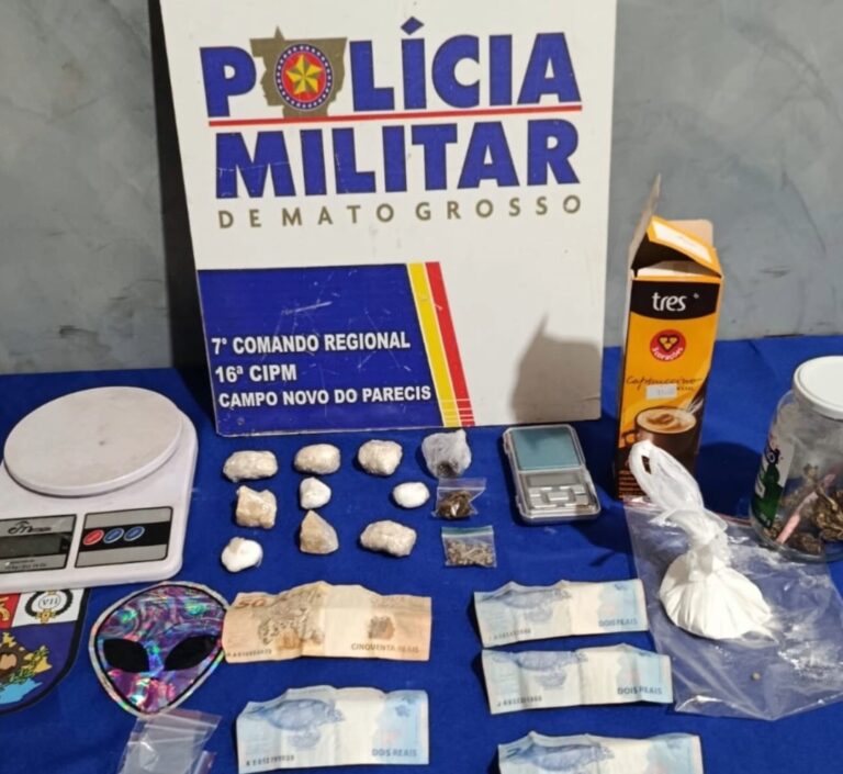 Suspeito é preso por tráfico de drogas após abordagem policial em Campo Novo do Parecis