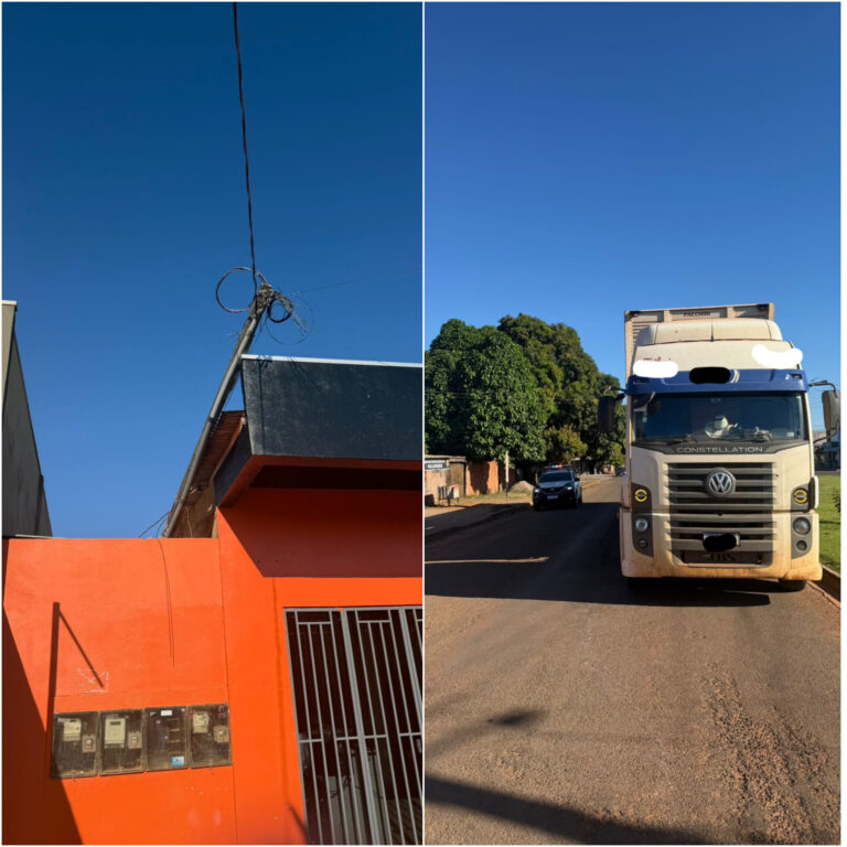 Motorista embriagado derruba padrão de energia, foge e é preso pela PM em Campo Novo do Parecis