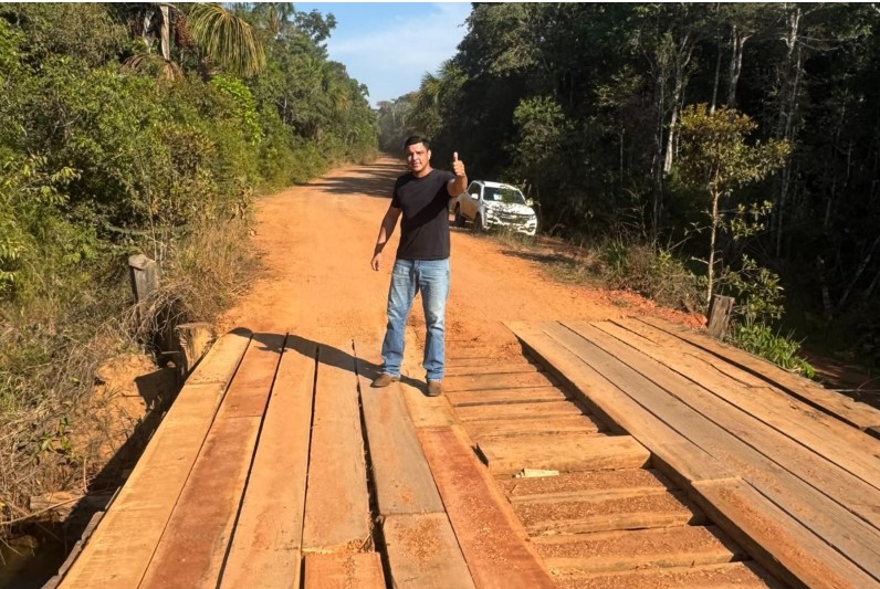 Manutenção em ponte em Campo Novo é realizada após solicitação de vereador